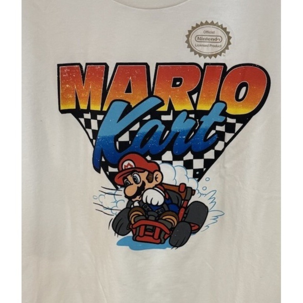 Super Mario size 3XL Mario Kart Team Driver Checkered Flag T-Shirt  NWT
